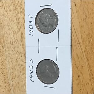 1983 D and P Silver Clad Quarter Set